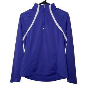 Nike Women's Fit Dry 3/4 Zip Lightweight Purple Pullover Athletic Top Si…